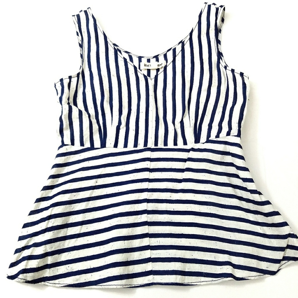 Madewell Rivet & Thread Striped Peplum Tank